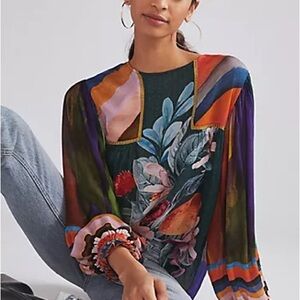 Anthropologie Bl-nk Miranda Peasant Blouse